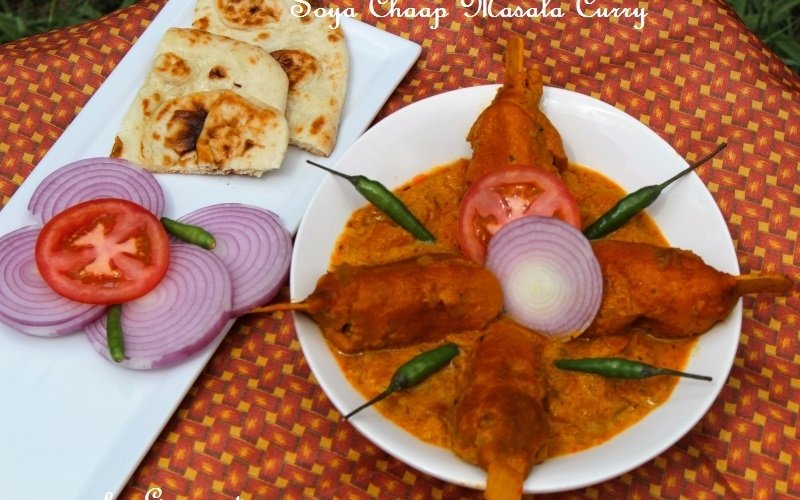 Soya Chaap Masala Curry-A Perfect Power-Packed Vegetarian Chicken from the Streets of Delhi