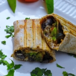 Garden Fresco Burrito-Stuffed with roasted vegetables, white rice and black beans