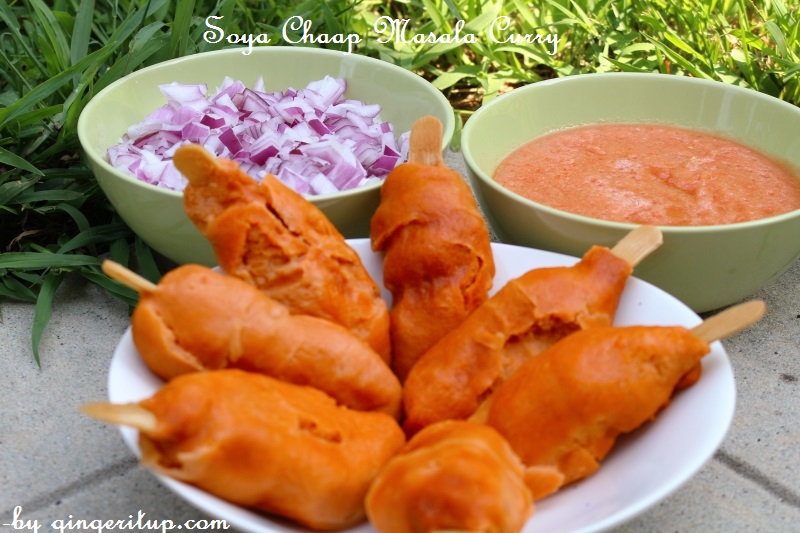 Soya Chaap Masala Curry-Vegetraian Chicken Masala