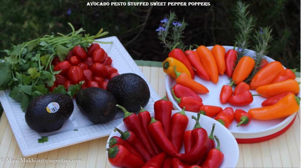 Avocado Pesto Stuffed Sweet Pepper Poppers