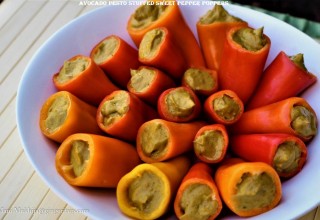 Avocado Pesto Stuffed Sweet Pepper Poppers – Perfect Bite Size Appetizer for parties, patios and get-togethers!
