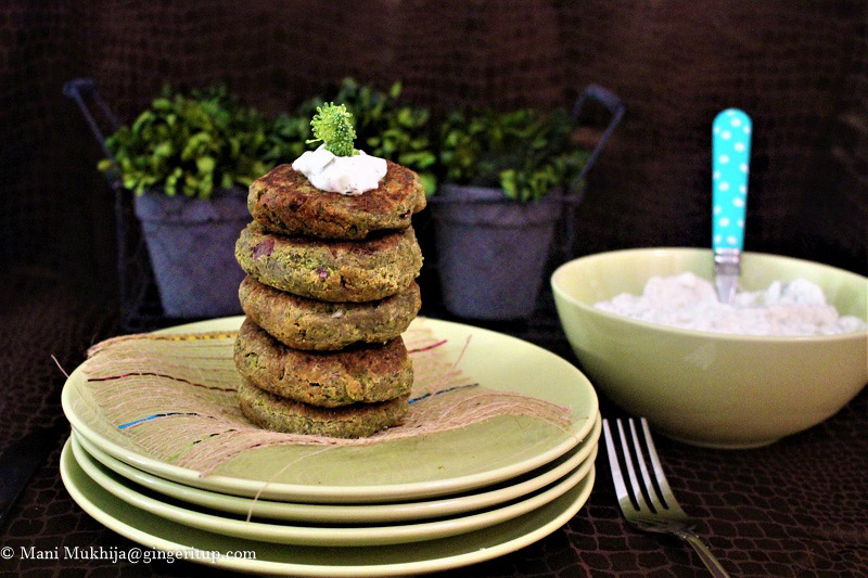 Broccoli Spinach Fritters,Patties with ragi Flour